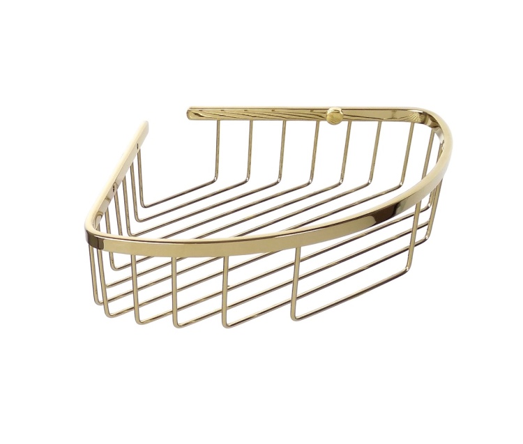 Półka narożna do łazienki złota LINORA