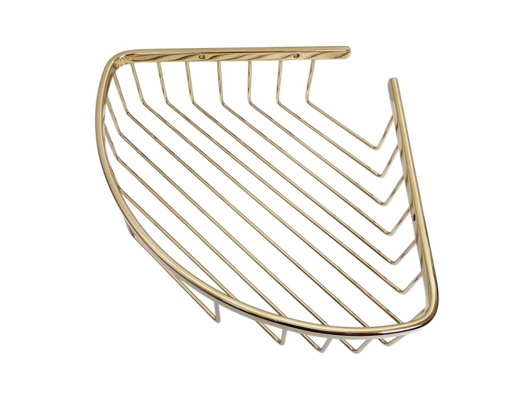 Półka narożna do łazienki złota