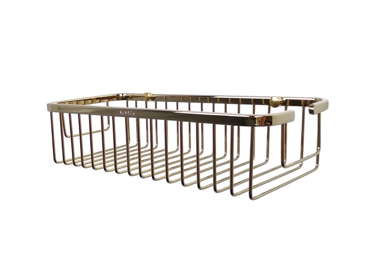Koszyk metalowy do łazienki złoty Stellman
