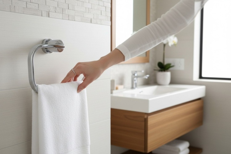 Wieszak chromowany na ręczniki