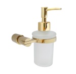 Dozownik do mydła ścienny złoty LINORA
