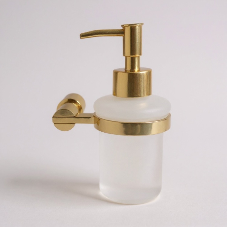 Złoty dozownik do mydła ścienny LINORA