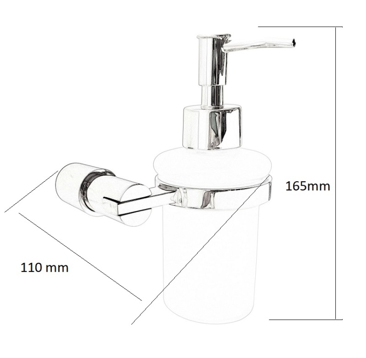 Dozownik do mydła ścienny złoty - rysunek-techniczny