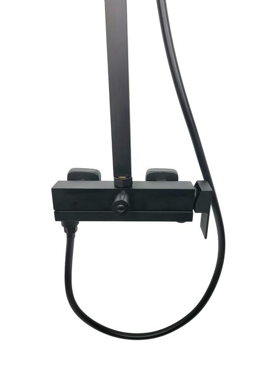 Zestaw wannowo-natryskowy z deszczownicą QATRO Black