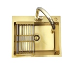 Zlewozmywak stalowy STELLMAN 6050 Gold z Koszykiem i Baterią AFINO