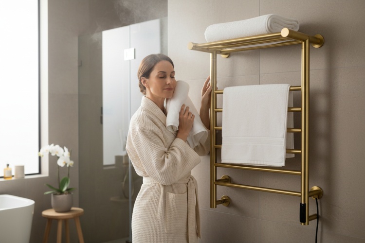 grzejnik_elektryczny_na_sciane_ z_polka_zloty_w_interjerze.jpeg