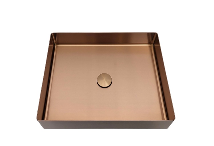 Umywalka prostokatna stalowa nablatowa 50x40 miedziana STELLMAN
