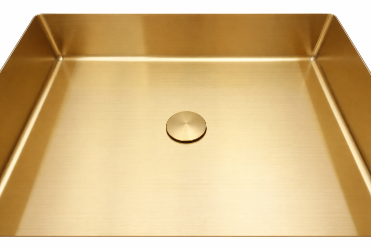 Złota umywalka ROUND prostokątna STELLMAN