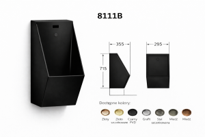 Pisuar bezdotykowy STELLMAN 8111B Black PVD – stal AISI 304, fotokomórka