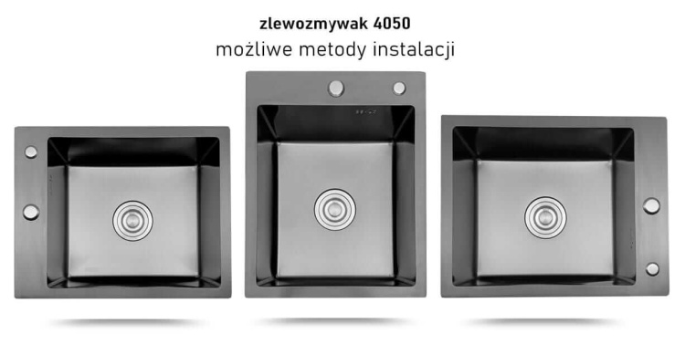 Zlewozmywaki stalowe STELLMAN 4050 CZARNY