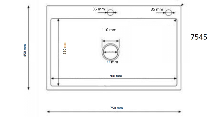 8 Zlewozmywak stalowy jedno komorowy STEEL 7545
