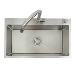 Zlewozmywak stalowy STEEL 7545 z Dozownikiem i Baterią AFINO