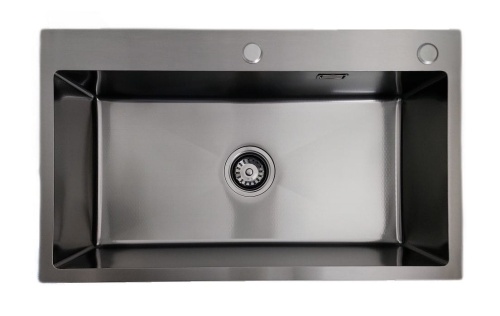 Zlewozmywak stalowy jedno komorowy STEEL 7545 czarny