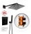 VIVID BLACK TR2 termostatyczna bateria natryskowa prysznicowa deszczownica Ultra Slim 25 cm CZARNA