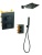 VIVID BLACK TR2 termostatyczna bateria natryskowa prysznicowa deszczownica Ultra Slim 25 cm CZARNA