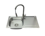 Zestaw kuchenny Stellman® 75x40 LEN DEKOR + bateria AFINO INOX z wyciąganą wylewką
