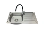 Zestaw kuchenny Stellman® 75x40 LEN DEKOR + bateria kuchenna czarna FLEXI