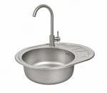 Nowoczesny zestaw do kuchni: Zlewozmywak 57x45 cm + bateria LUGA INOX