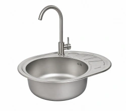 Nowoczesny zestaw do kuchni: Zlewozmywak 5745 cm + bateria LUGA INOX