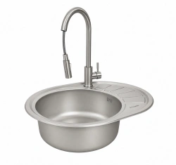 Nowoczesny zestaw do kuchni: Zlewozmywak 5745 cm + bateria AFINO z wyciąganą wylewką