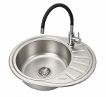 Nowoczesny zestaw do kuchni: Zlewozmywak 57x45 cm + bateria FLEXI kuchenna elastyczna