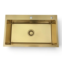 Zlewozmywak stalowy jedno komorowy  STEEL 7545 GOLD