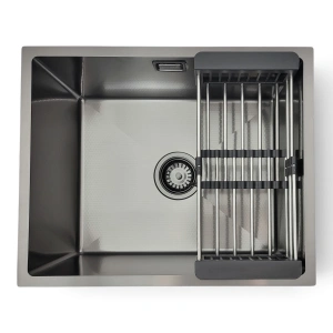 Zlewozmywak stalowy STELLMAN STEEL 5444P Czarny 54x44 + koszyk