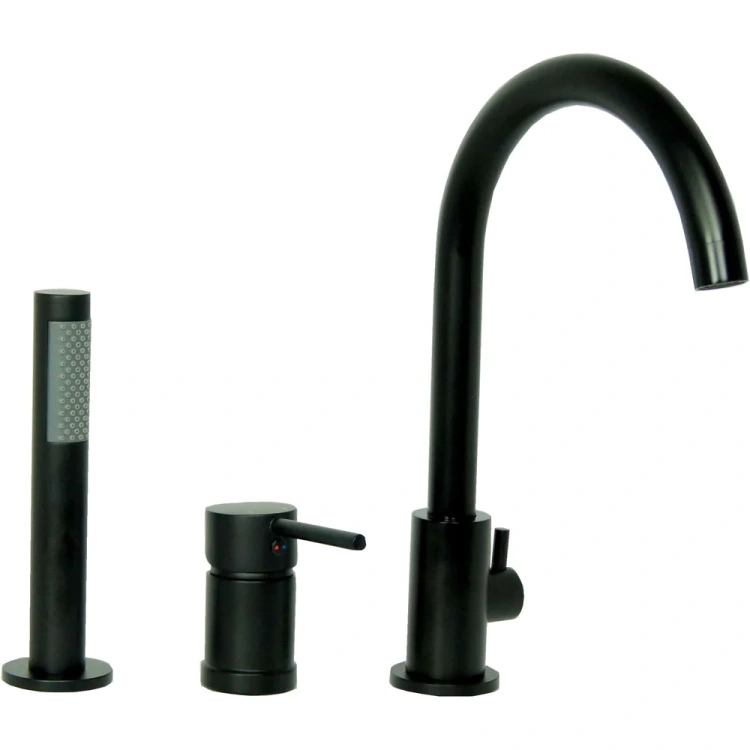 UNO BLACK bateria wannowa 3 otworowa CZARNA