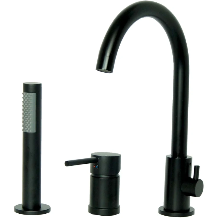 UNO BLACK bateria wannowa 3 otworowa CZARNA