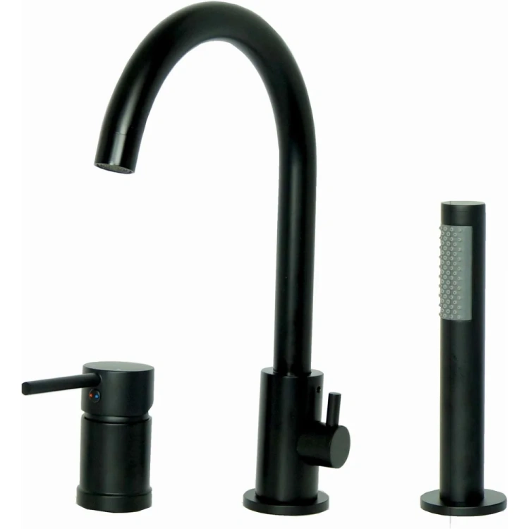 UNO BLACK bateria wannowa 3 otworowa CZARNA