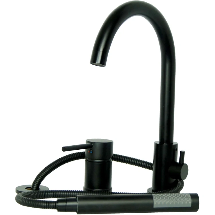 UNO BLACK bateria wannowa 3 otworowa CZARNA
