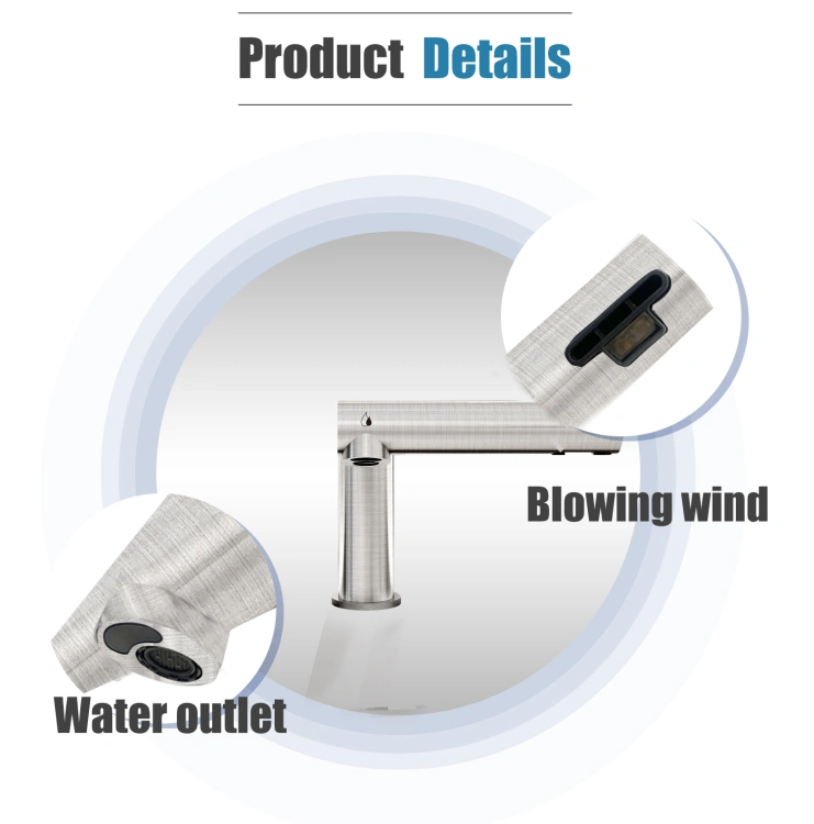 Bezdotykowa bateria Power 2w1 inox z suszarką do rąk
