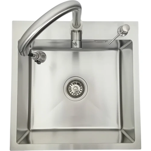 Zlewozmywak stalowy STELLMAN 5050 Inox z Dozownikiem i Baterią MIURA