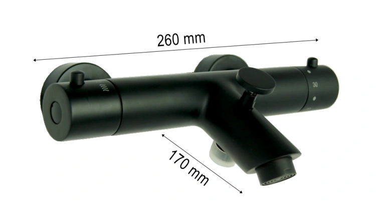 UNO BLACK termostatyczna bateria wannowa natryskowa prysznicowa CZARNA