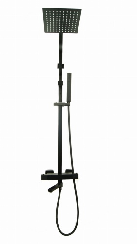 Zestaw bateria wannowa natryskowa termostatyczna LIBRE CZARNA