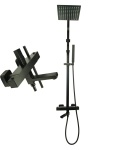 Zestaw bateria wannowa natryskowa termostatyczna LIBRE CZARNA