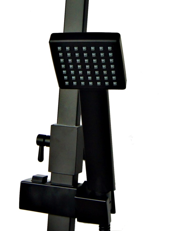 QUBUS Zestaw Natryskowy Prysznicowy z Deszczownicą CZARNY