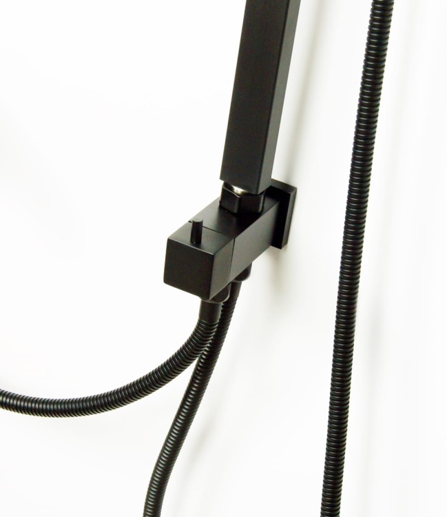 QUBUS Zestaw Natryskowy Prysznicowy z Deszczownicą CZARNY