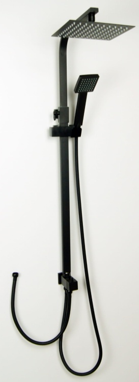 QUBUS Zestaw Natryskowy Prysznicowy z Deszczownicą CZARNY