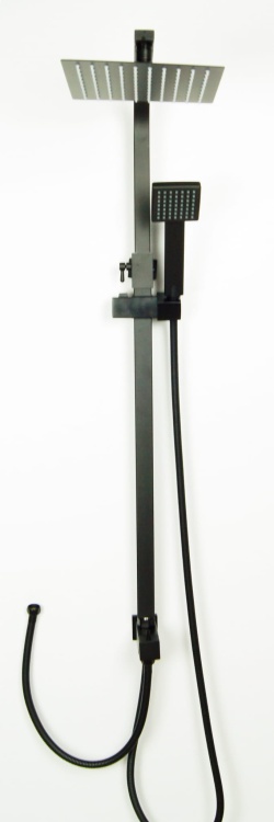 QUBUS Zestaw Natryskowy Prysznicowy z Deszczownicą CZARNY