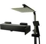 QATRO Bateria Natryskowa Prysznicowa z Deszczownicą QUBUS CZARNY