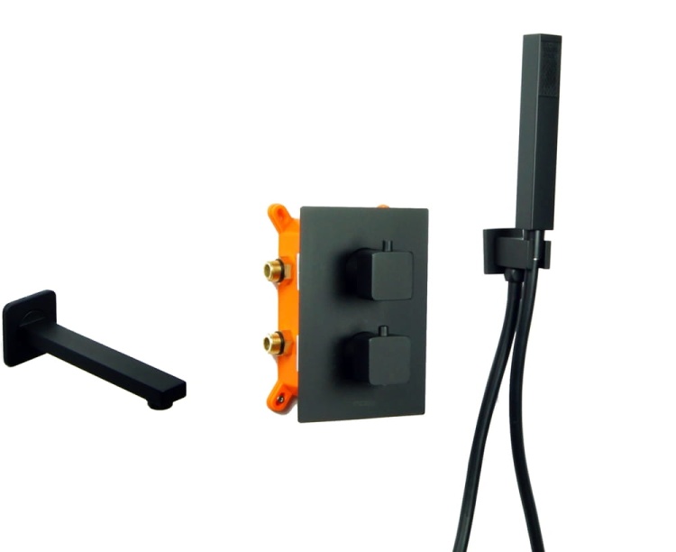 VIVID BLACK TR2 termostatyczna bateria wannowa CZARNA