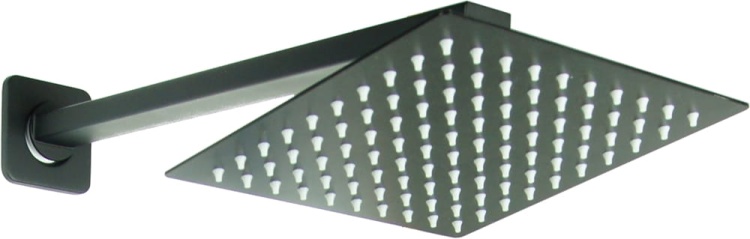 VIVID BLACK TR2 termostatyczna bateria natryskowa prysznicowa deszczownica Ultra Slim 40 cm CZARNA