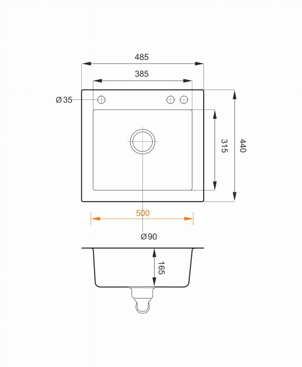 Zlewozmywak Granitowy ARGO czarny nakrapiany