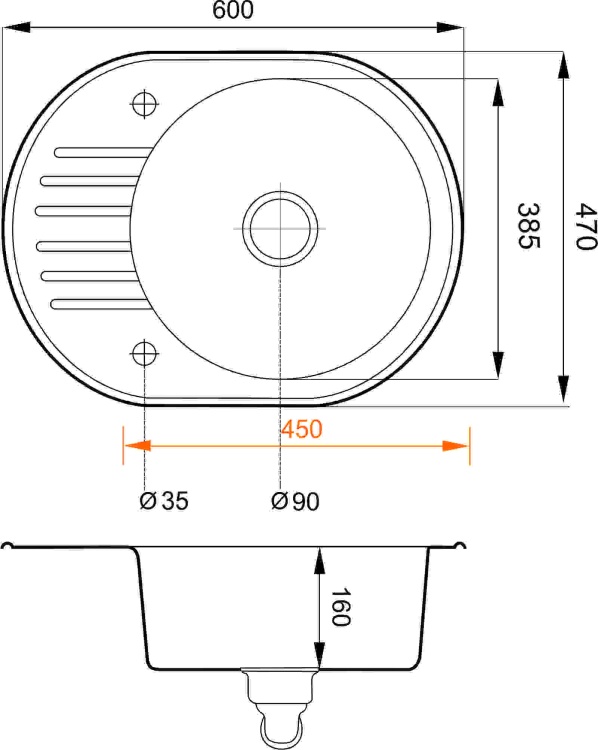 Zlewozmywak Granitowy CAME czarny metalik