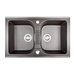 Zlewozmywak Granitowy ELIOS 20 czarny metalik