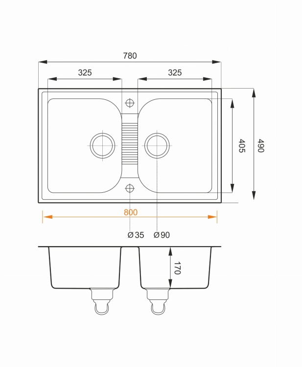 Zlewozmywak Granitowy ELIOS 20 czarny