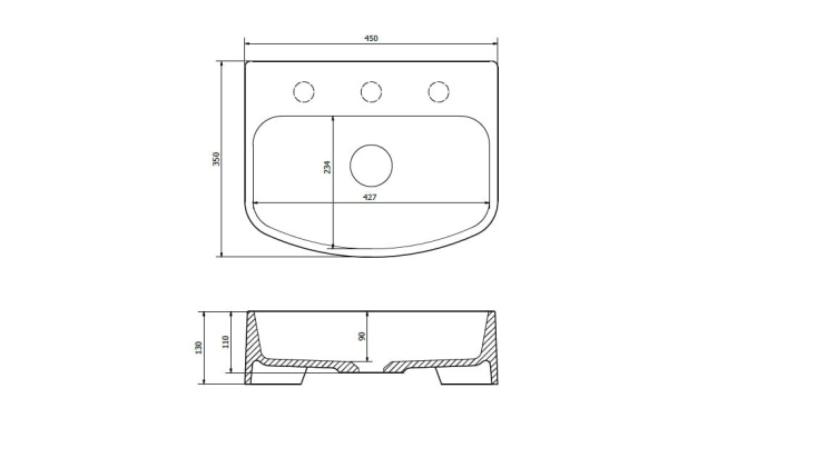 Umywalka MOLAT 45 Night glow