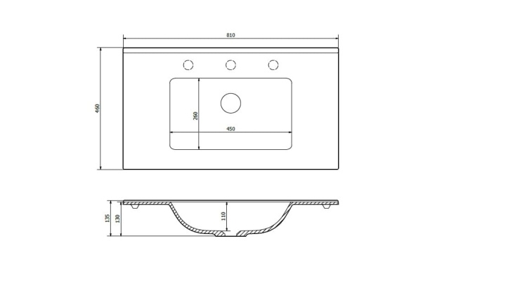 Umywalka KORNAT 81 Moonlight grey