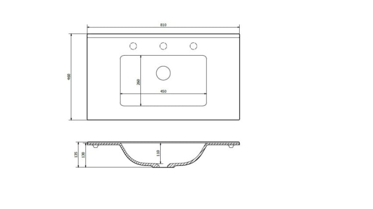 Umywalka KORNAT 81 Czarny